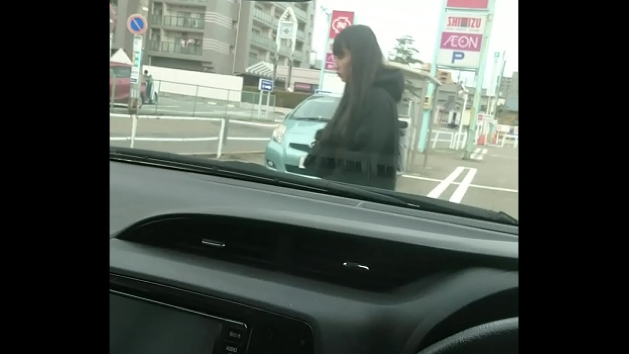 無修正　制服　野外露出　車内オナニー