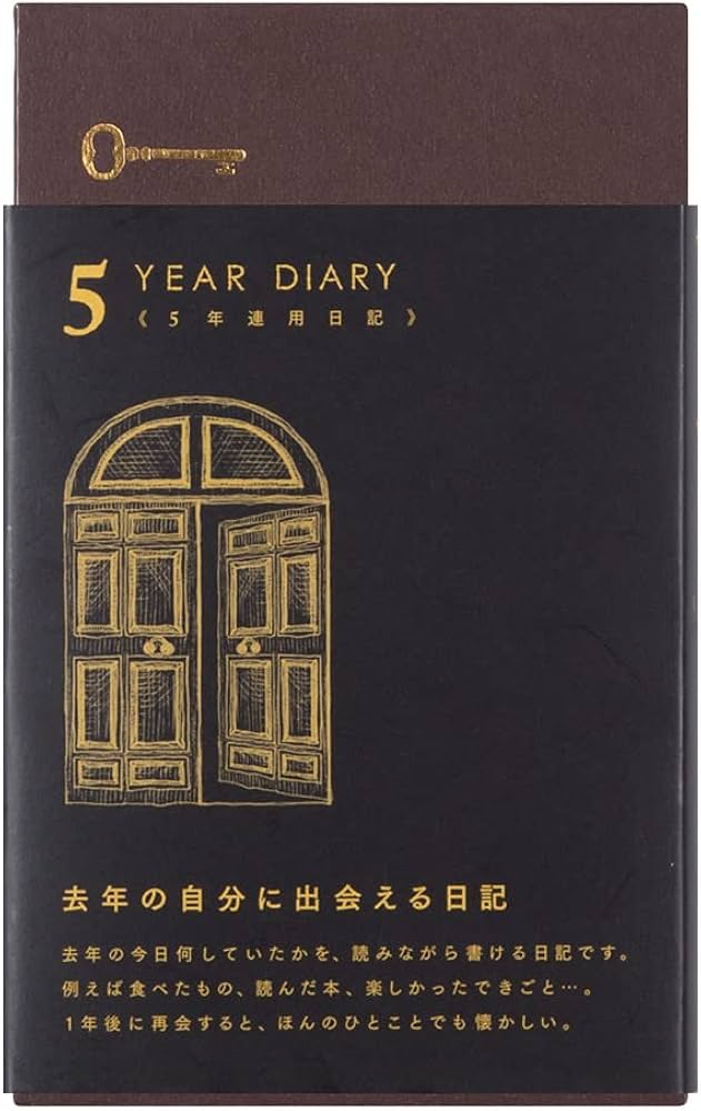 【2023年手帳/日記】MIDORI10周年記念5年連用日記帳が美しすぎて愛がダダ漏れている動画｜ミドリ 日記 5年連用 扉 