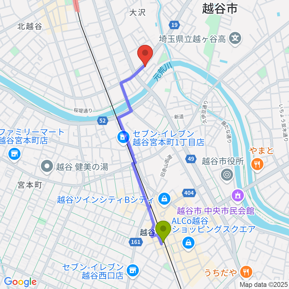 南越谷線：路線図