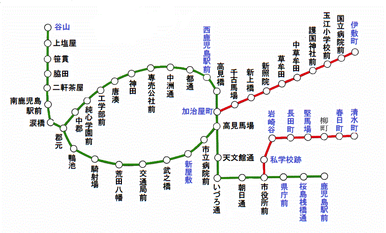 鹿児島中央駅前停留場から天文館通停留場(2023年12月15日) 鉄道乗車記録(鉄レコ・乗りつぶし) by トレインさん |