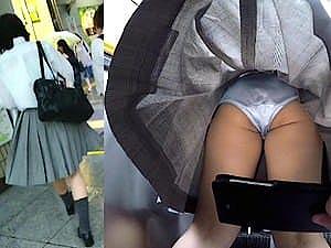 盗撮動画】青チェミニスカ制服の女子校生とスカメクプリケツエスカレーターパンチラランデブー♪ - Nozokix